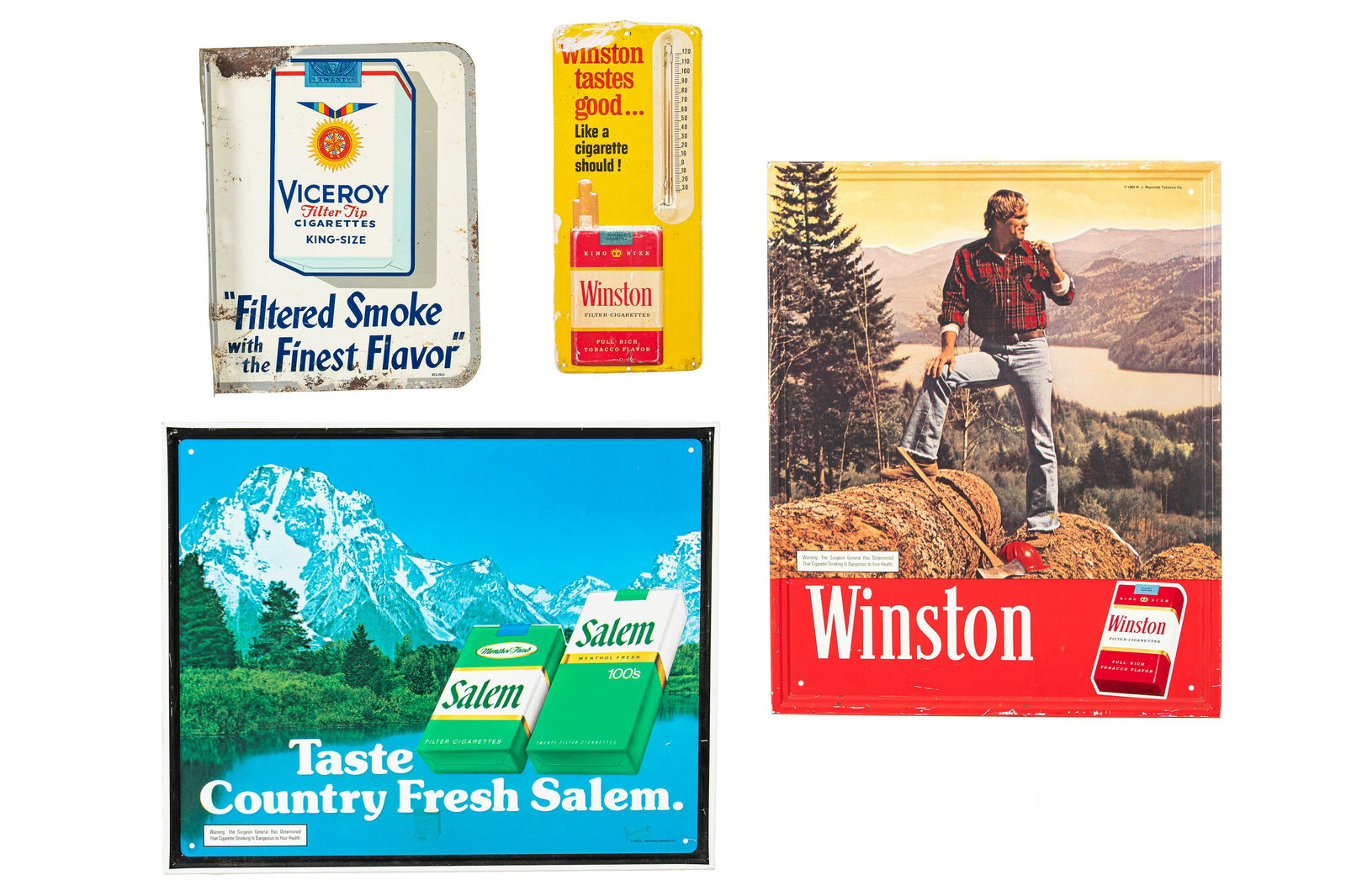 Lot Of 4 Tobacco Sign Winston Salem Viceroy (1 of 1)