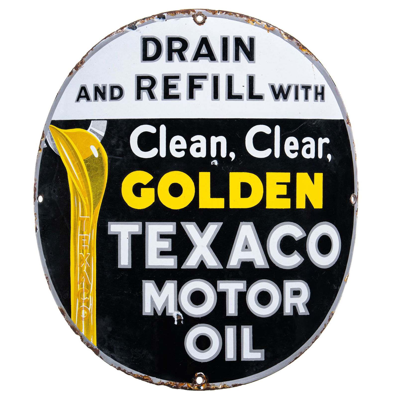 Texaco Motor Oil Curved Sign (1 of 2)