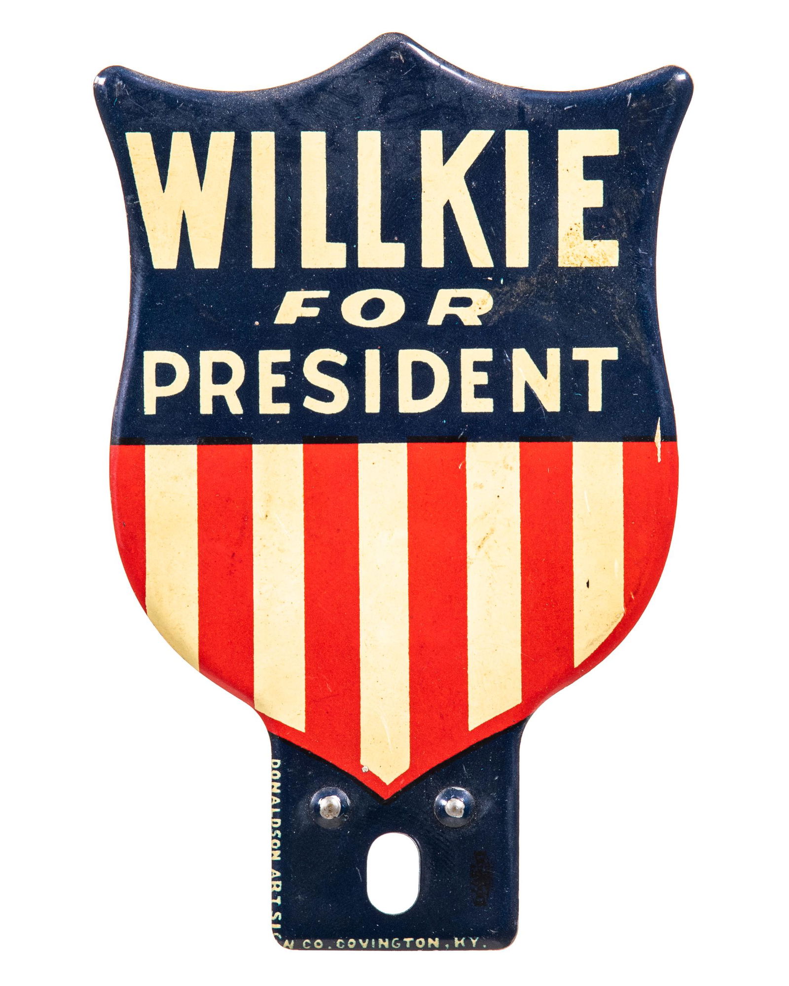 Willkie For President License Plate Topper (1 of 2)
