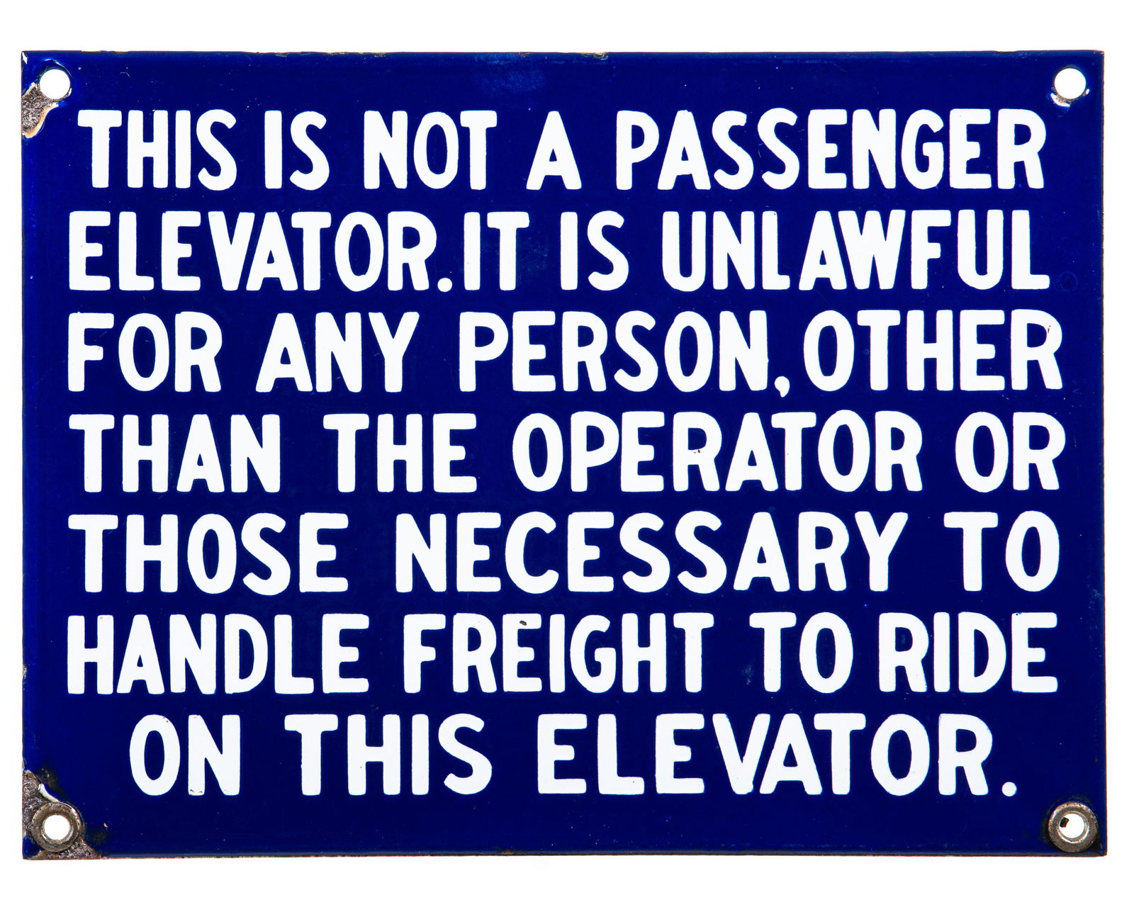 Freight Elevator Sign (1 of 2)