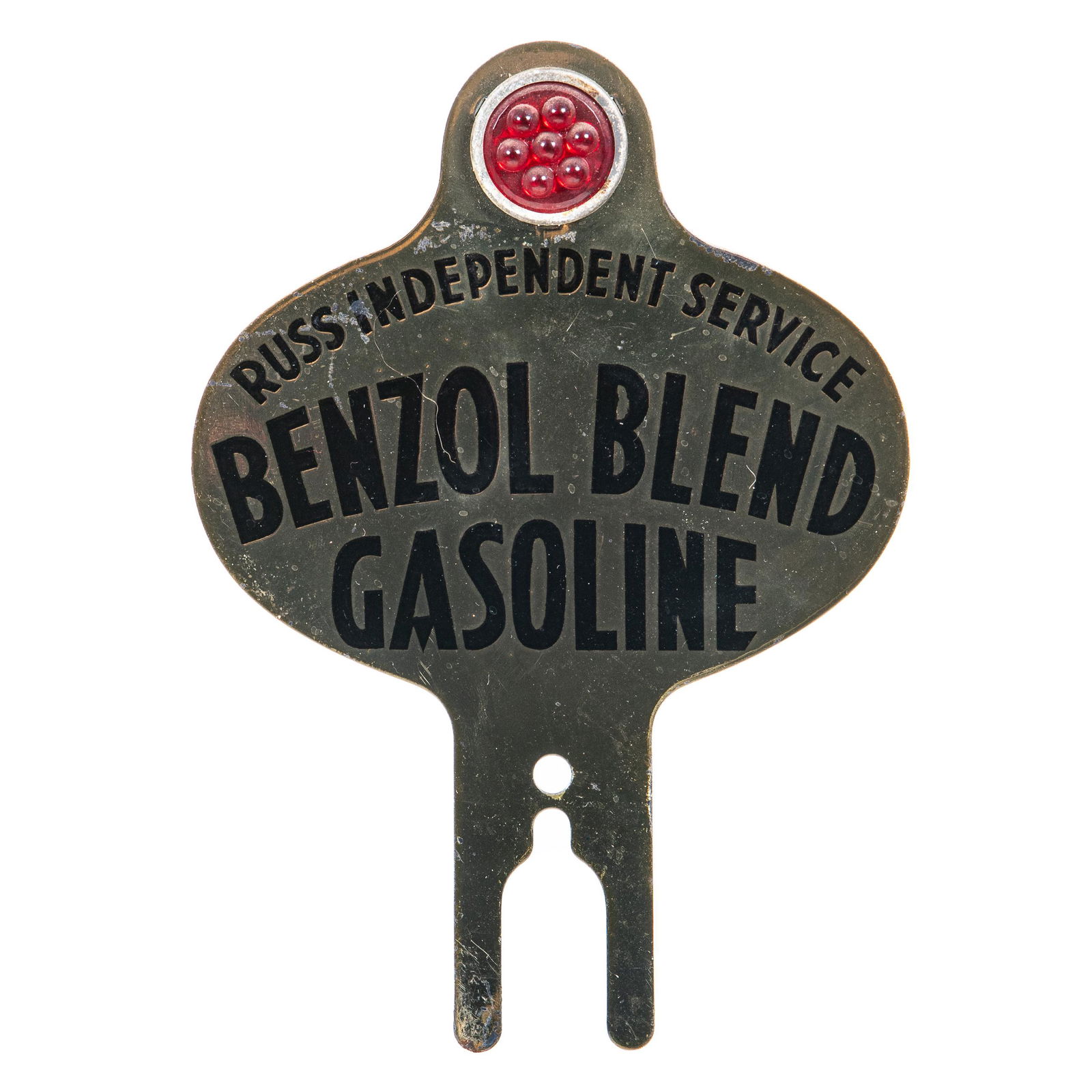 Russ Independent Benzol Gasoline License Plate Topper (1 of 2)