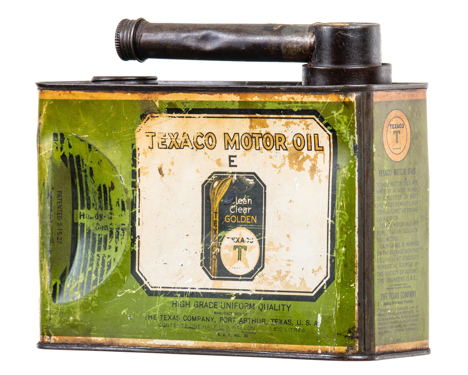 Early Texaco Port Arthur Motor Oil Can (1 of 2)