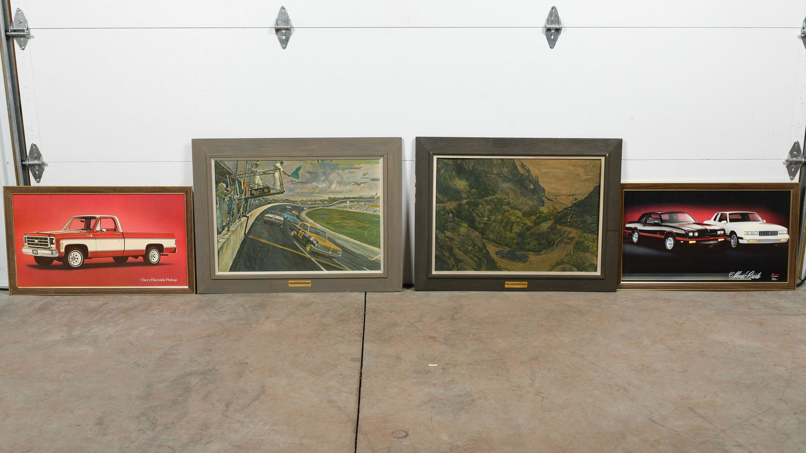 Lot Of Four Framed Automotive Ads (1 of 3)