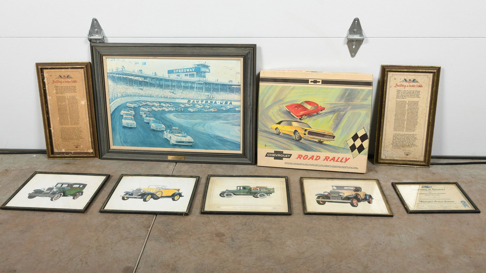 Assorted Lot Of Framed Automobilia (1 of 1)