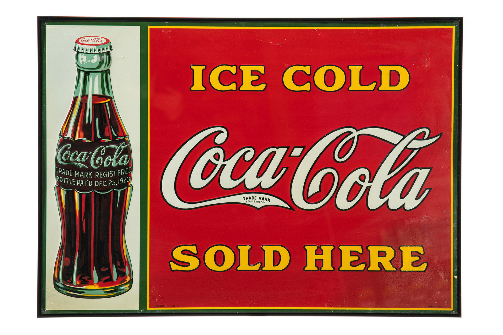 Ice Cold Coca Cola Sold Here Framed Sign (1 of 3)