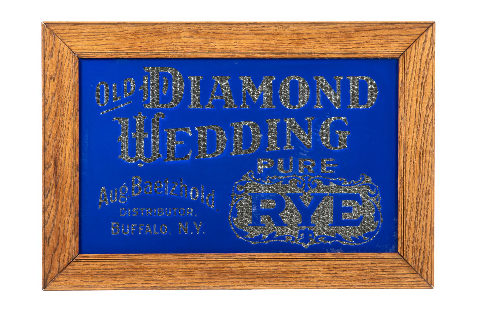 Old Diamond Wedding Pure Rye Glass Sign (1 of 1)