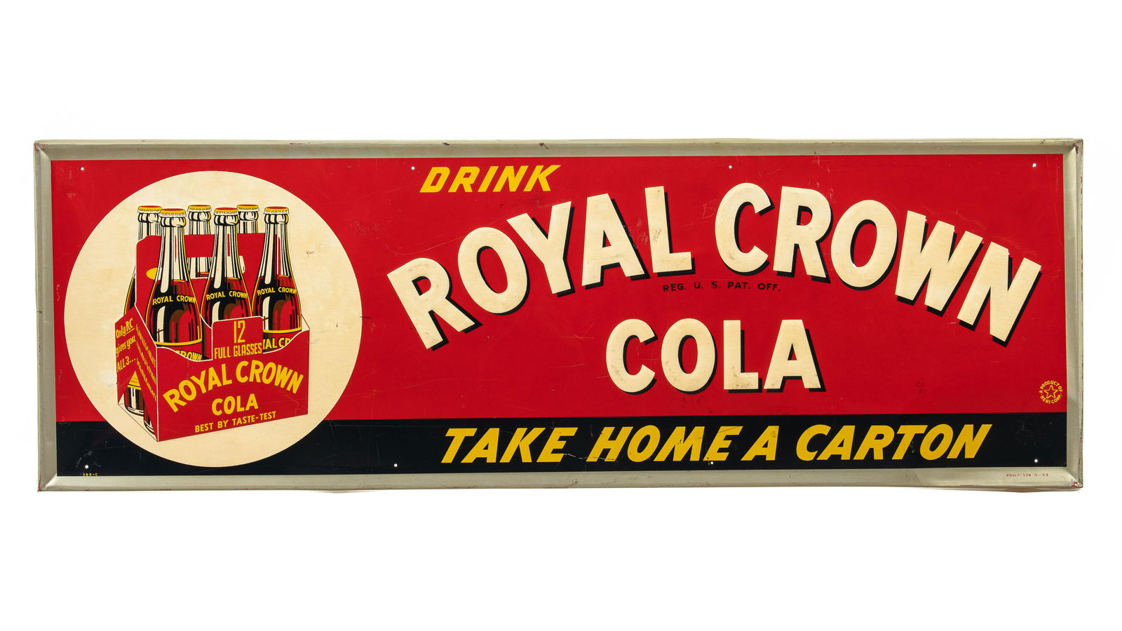 Drink Royal Crown Cola Horizontal Sign With 6 Pack (1 of 4)