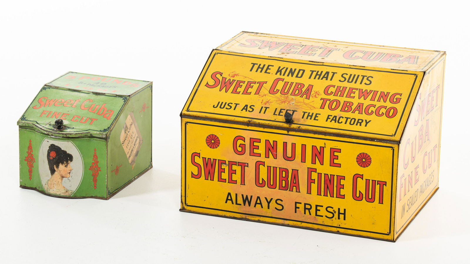 Lot Of 2 Sweet Cuba Chewing Tobacco Tins (1 of 2)