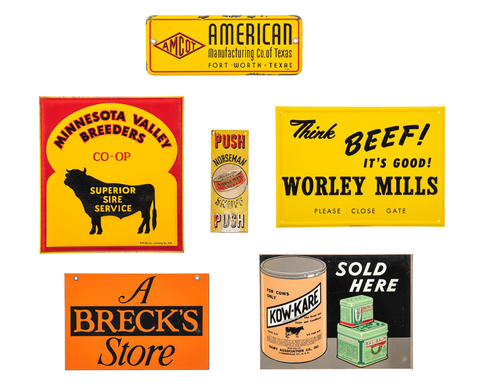 Lot Of 6 Country Store Signs (1 of 3)