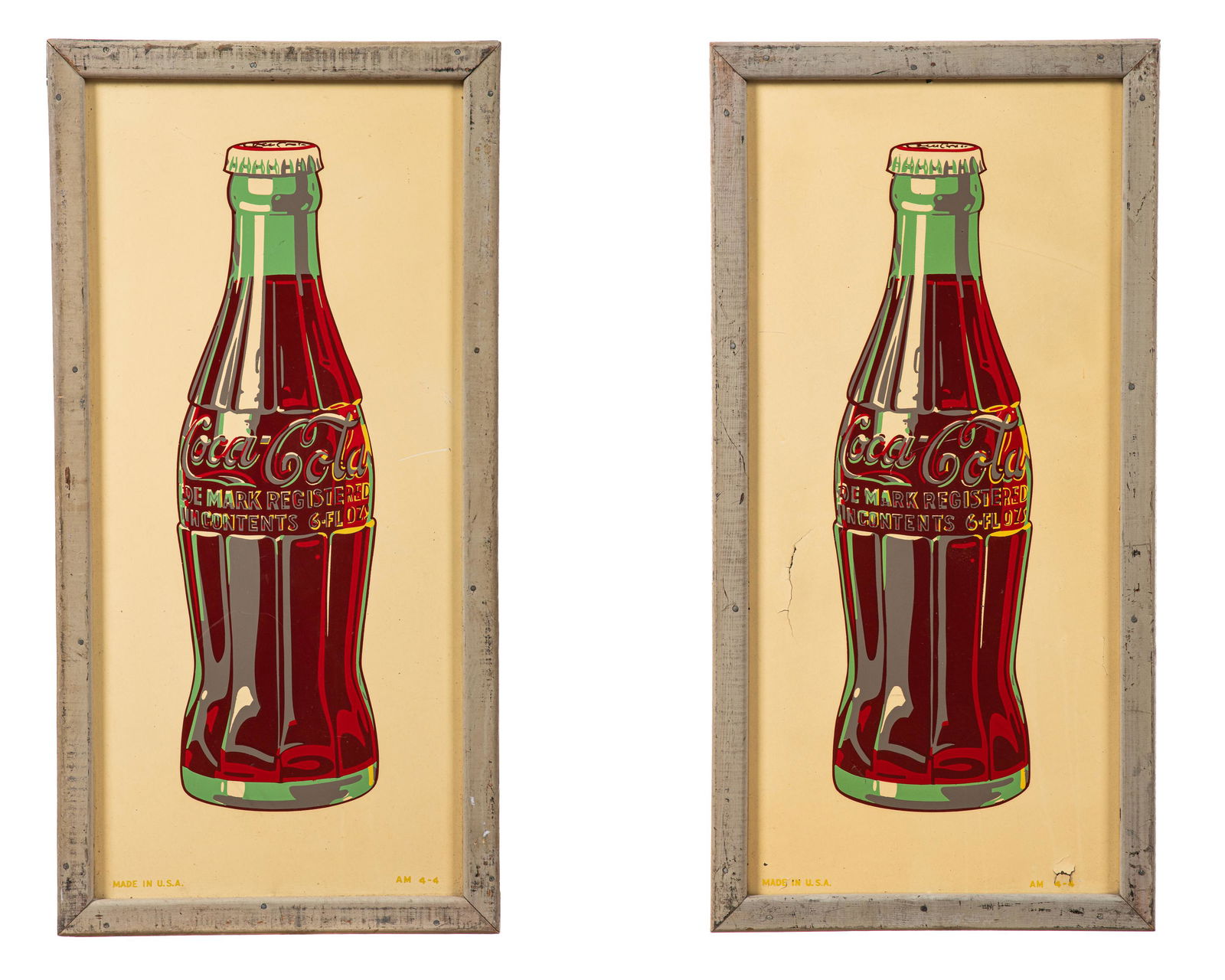 Lot Of 2 Coca Cola Signs With Bottle (1 of 5)