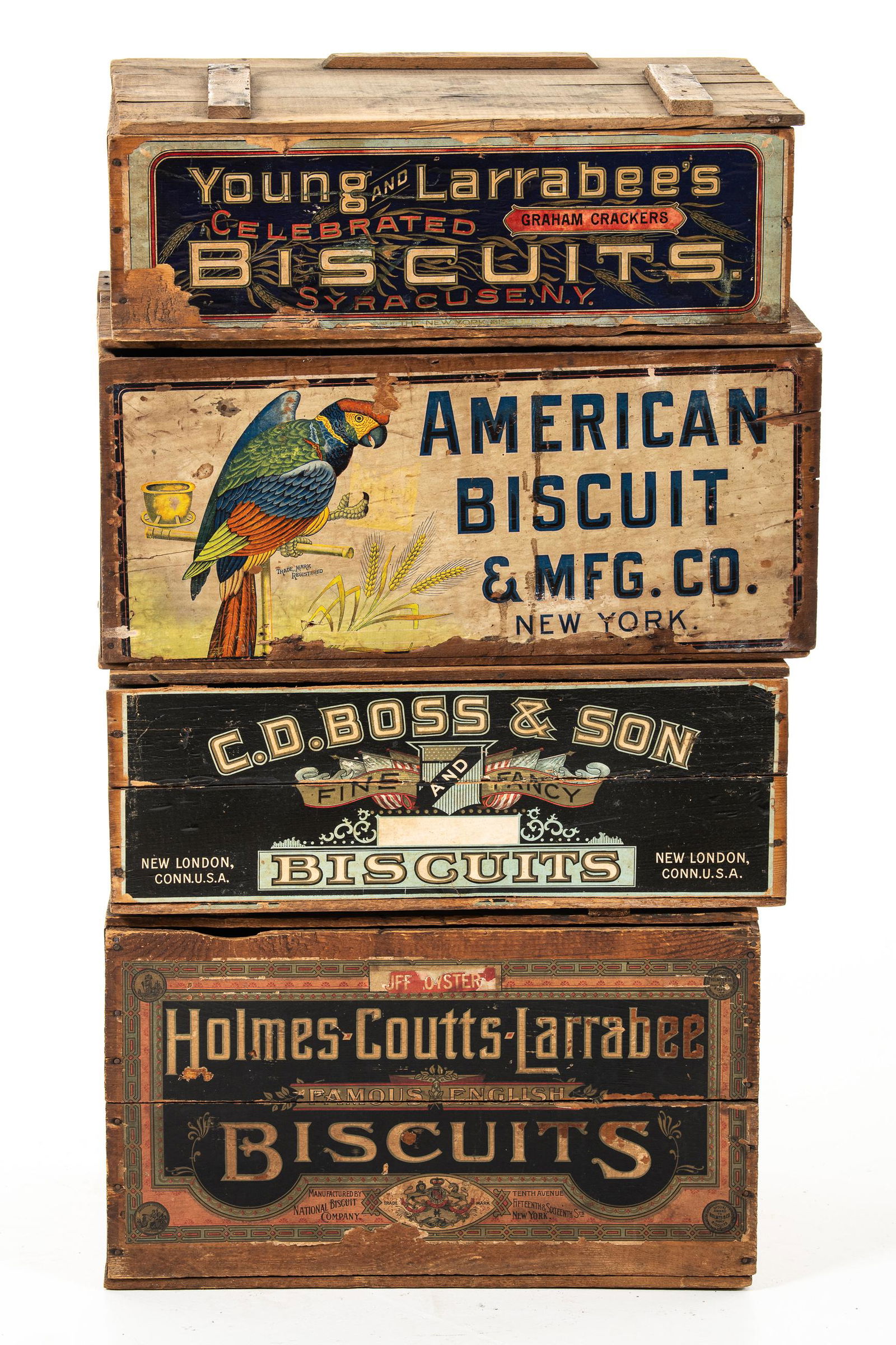 Lot Of 4 Biscuit Boxes American Boss Young (1 of 3)
