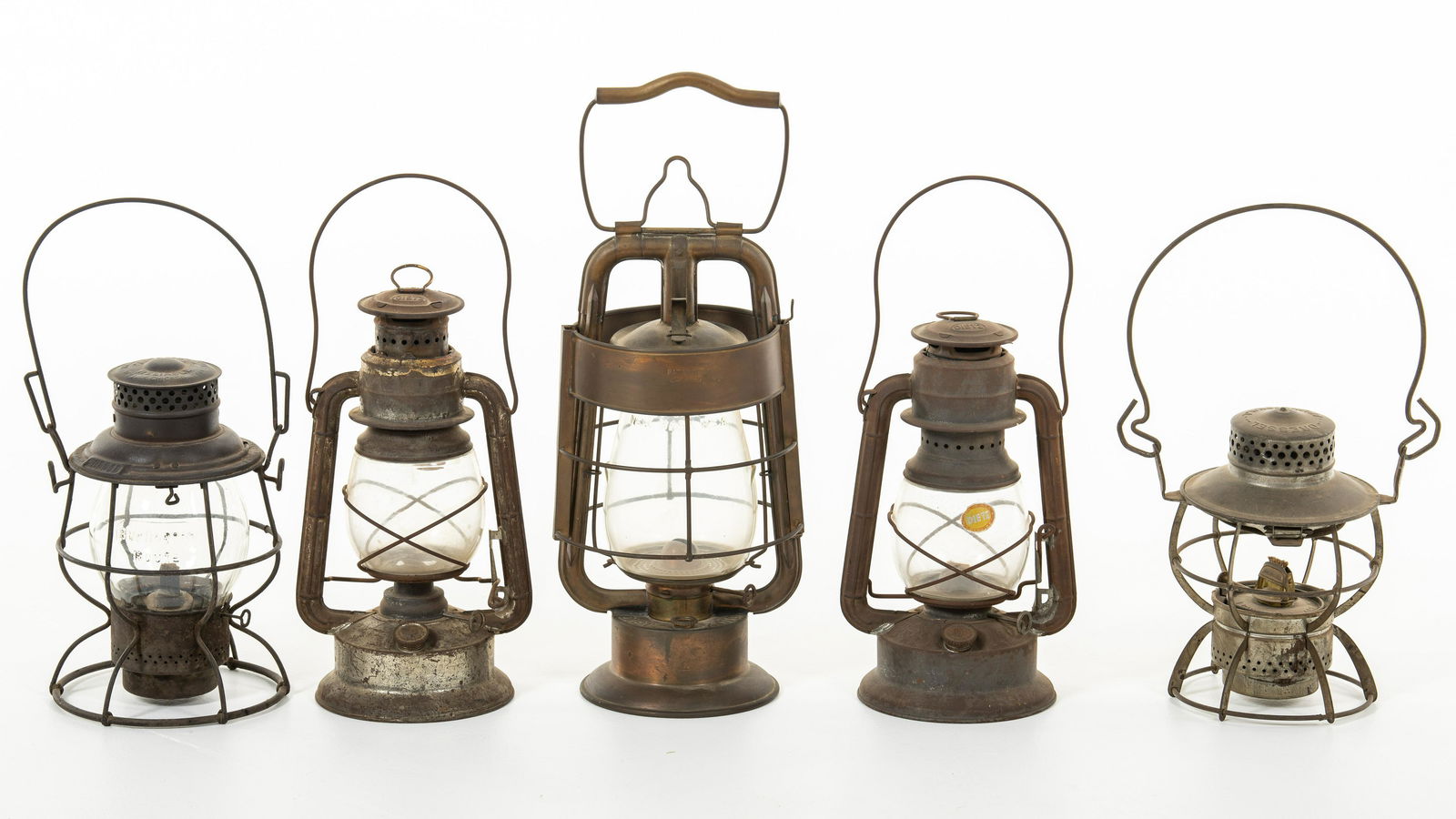 Lot Of 5 Railroad Lanterns Dietz King Burlington (1 of 1)