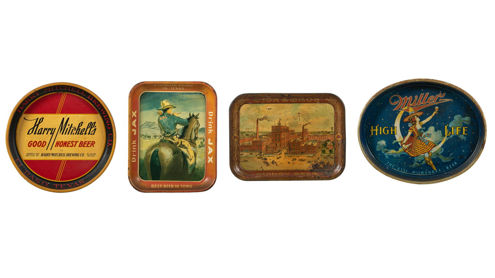 Lot Of 4 Beer Trays Jax Quincy Hary Mitchell (1 of 5)