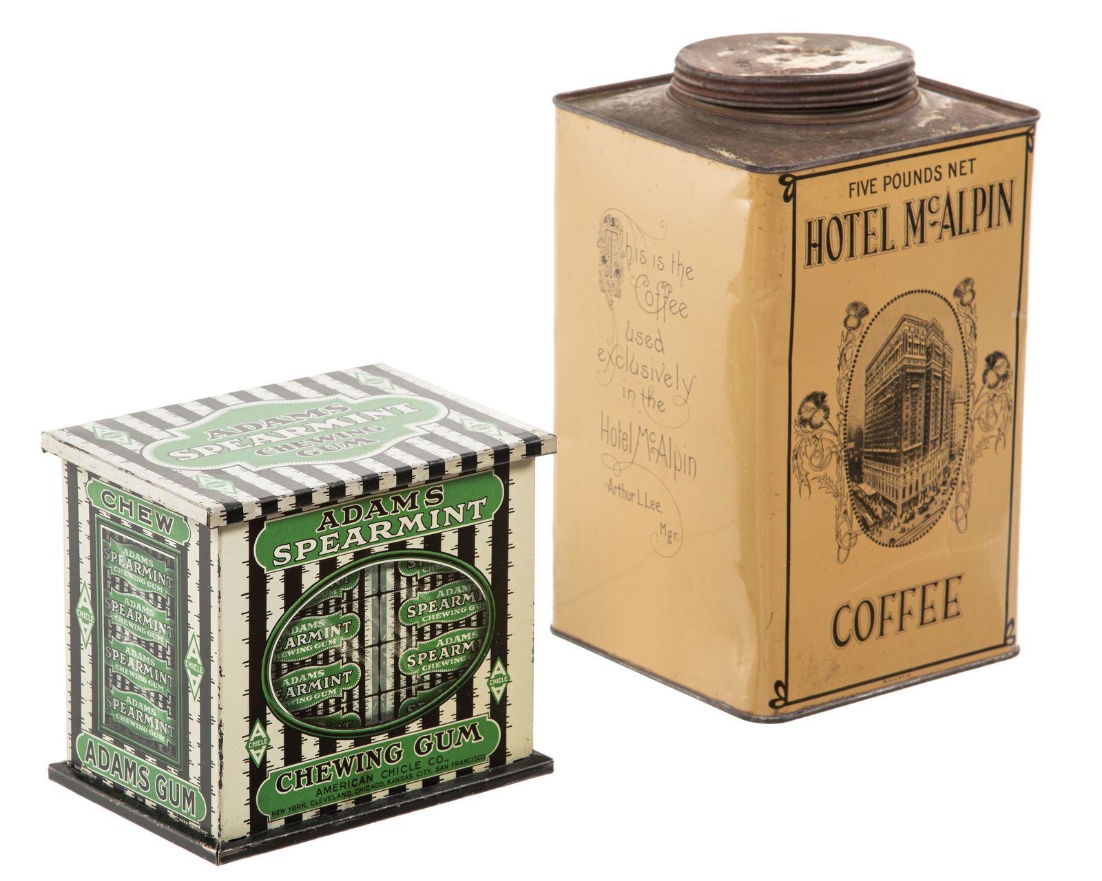 Adams Chewing Gum & Hotel McAlpin Coffee Tins (1 of 2)