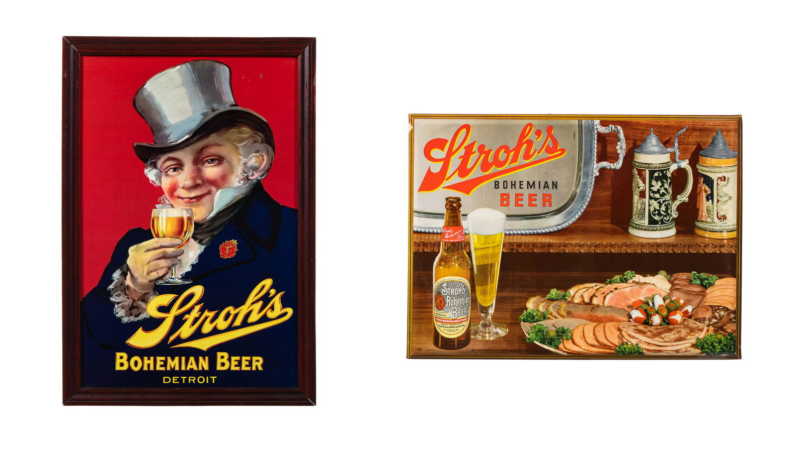 Lot Of 2 Stroh's Beer Signs (1 of 2)
