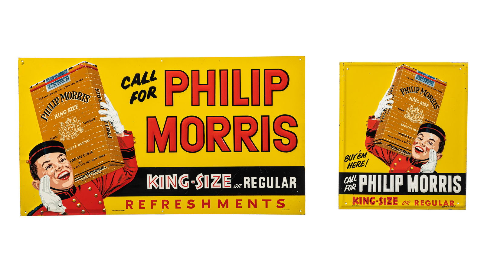Lot Of 2 Phillip Morris King-Size Signs (1 of 2)