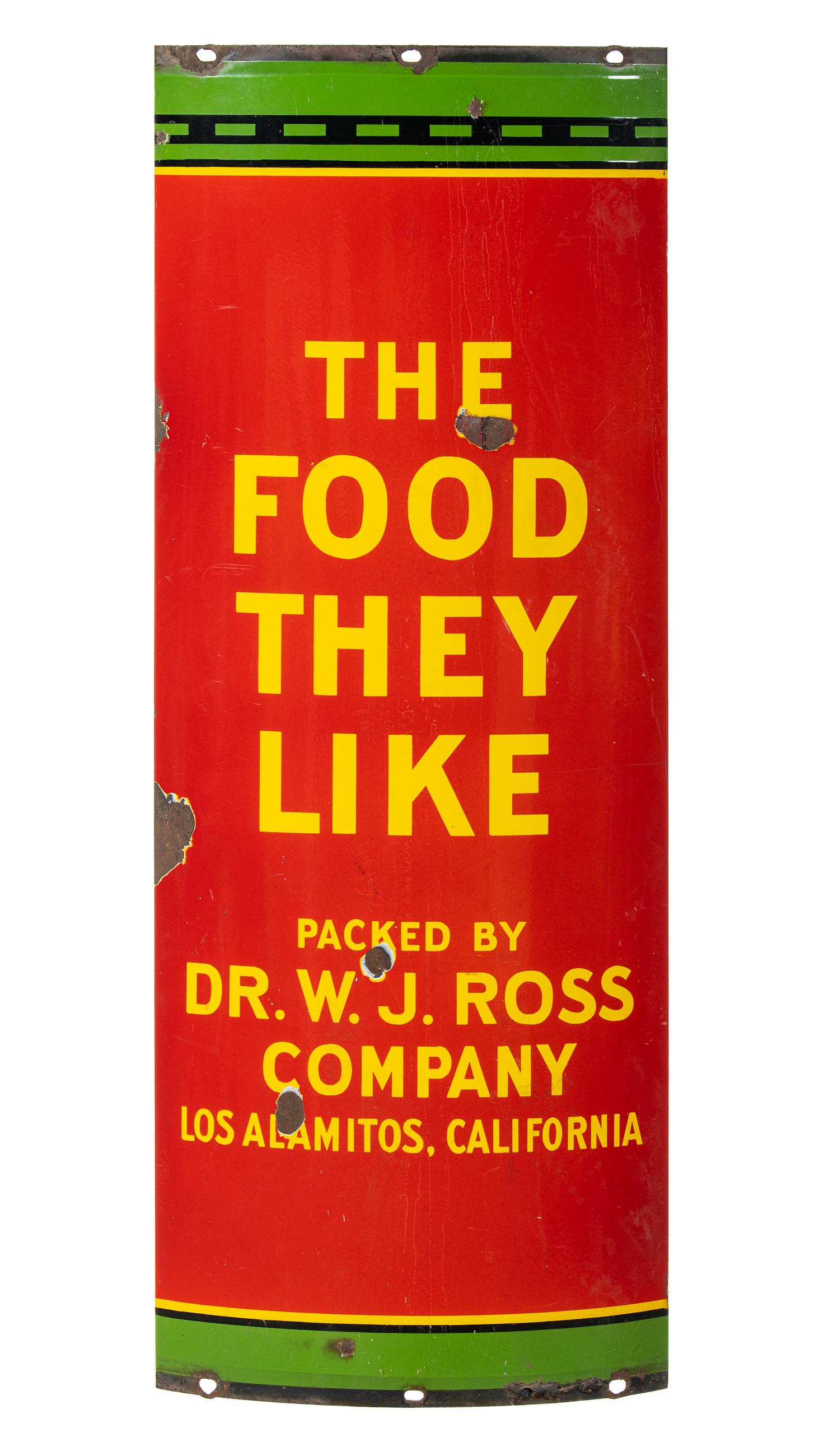 Dr. Ross Dog Food Curved Sign Mar 21, 2020 Route 32 Auctions in IN