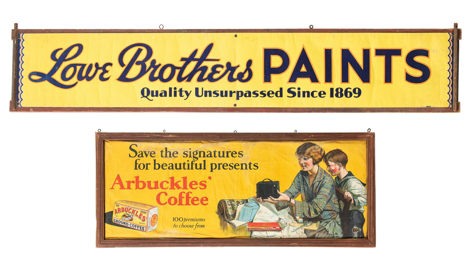 Arbuckles Coffee Banner & Lowe Brothers Poster (1 of 3)