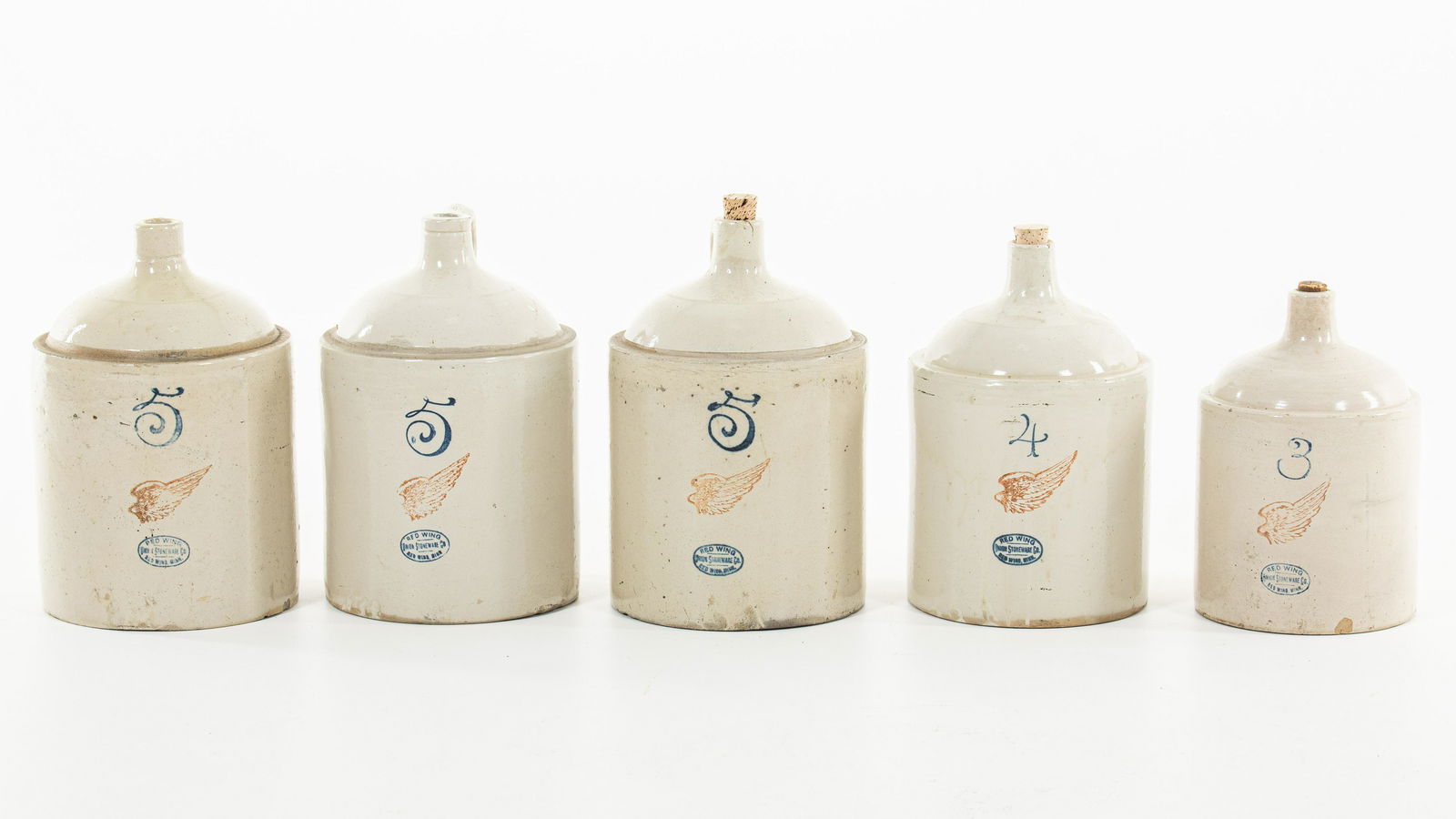 Lot Of 5 Red Wing Jugs #3 #4 #5 (1 of 2)