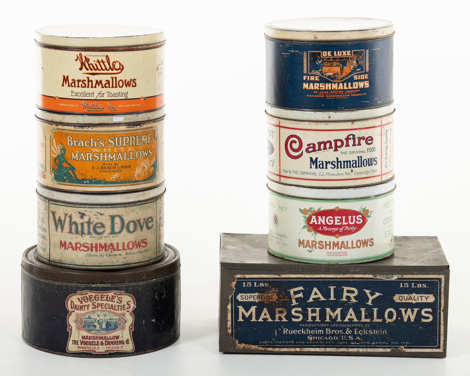 Lot Of 7 Marshmallow Tins Brach's White Dove (1 of 3)