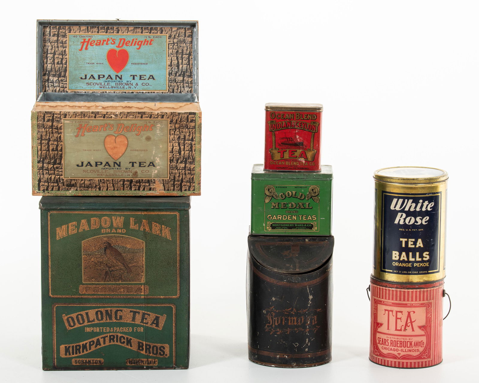 Lot Of 7 Tea Tins & Boxes (1 of 3)