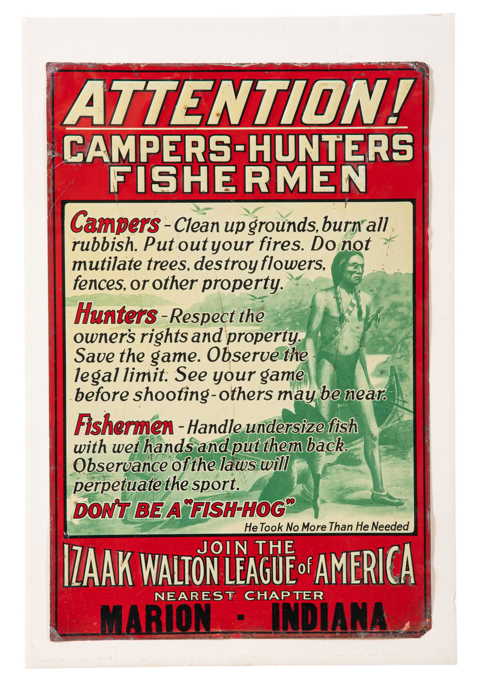 Campers-Hunters-Fisherman Walton League Sign (1 of 4)