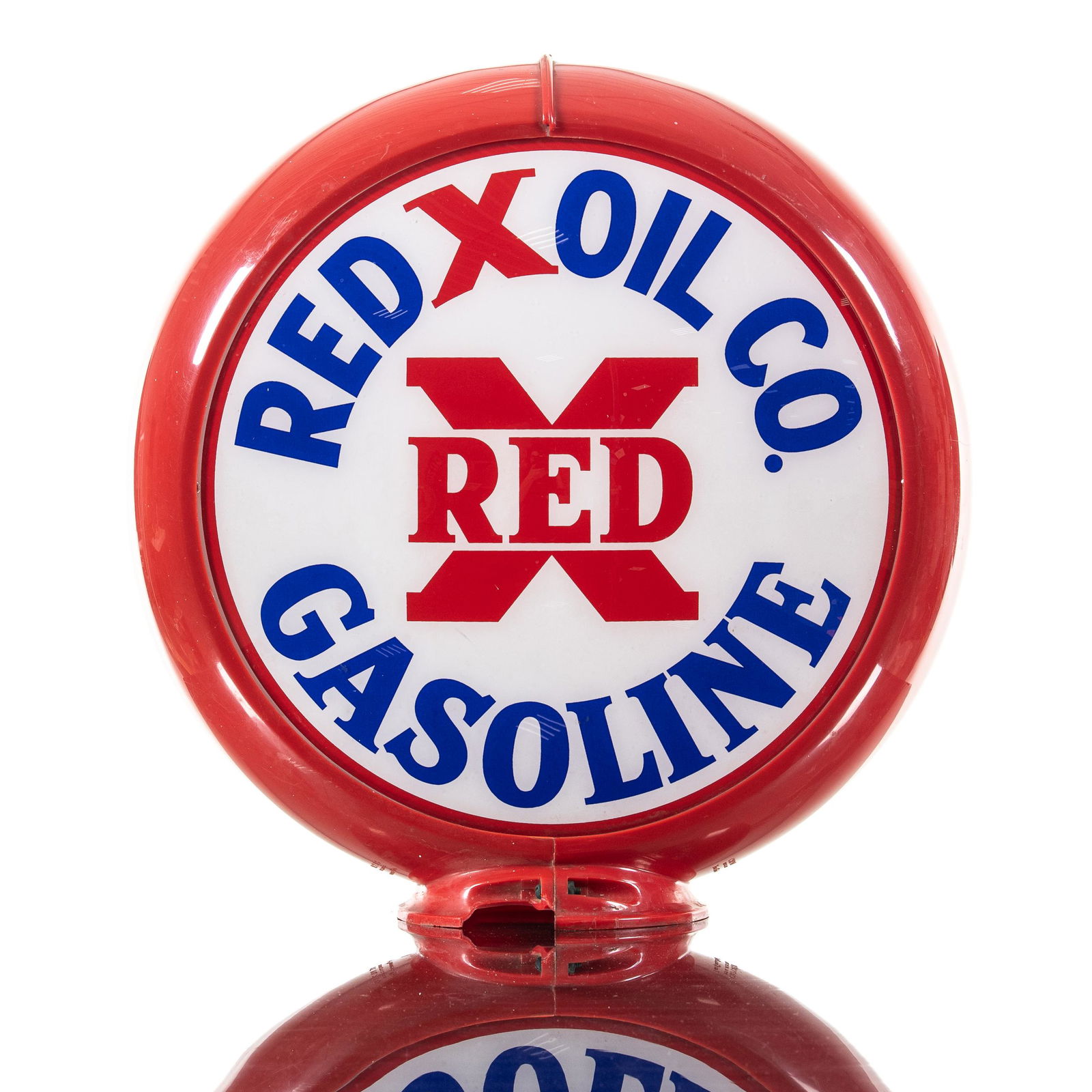 Red X Gasoline 13.5" Gas Pump Globe (1 of 2)