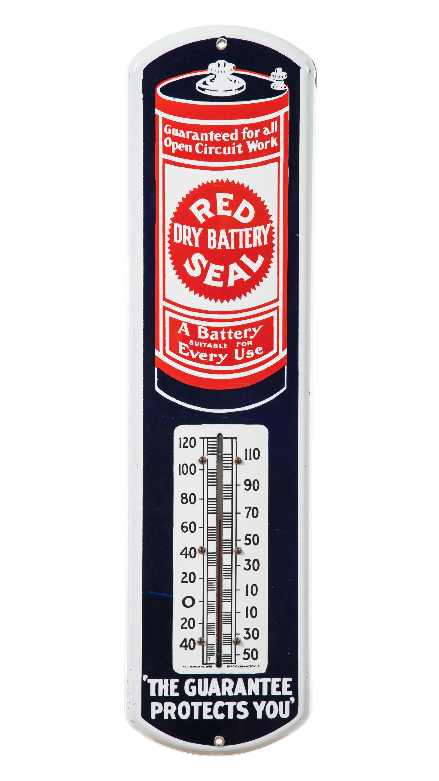 Red Seal Dry Battery Porcelain Thermometer (1 of 2)