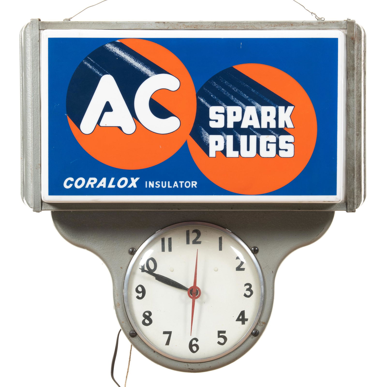 For Auction AC Spark Plugs Lighted Clock (0737) on Mar 22, 2020 Route 32 Auctions in IN
