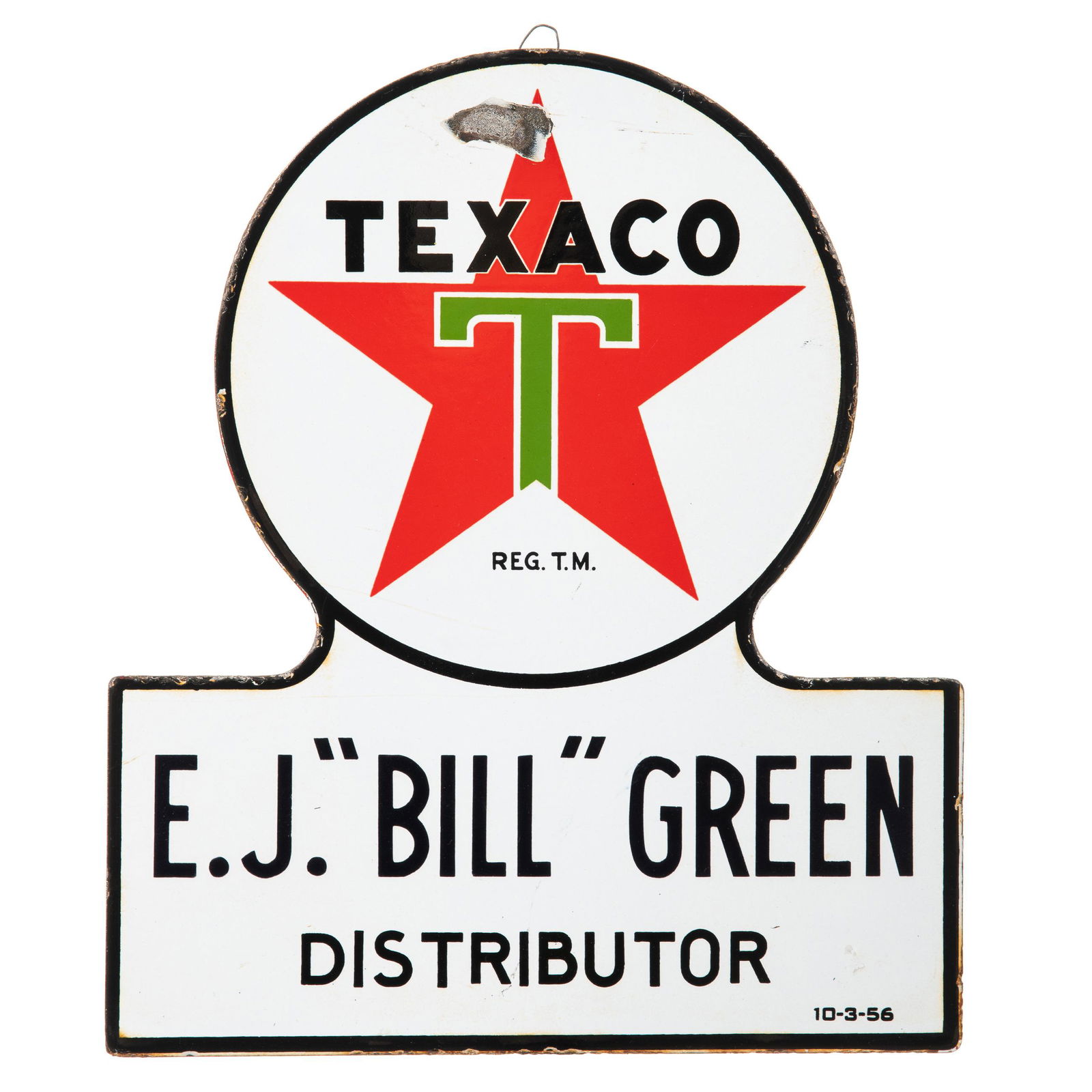 Texaco Keyhole Sign E.J. Bill Green (1 of 2)