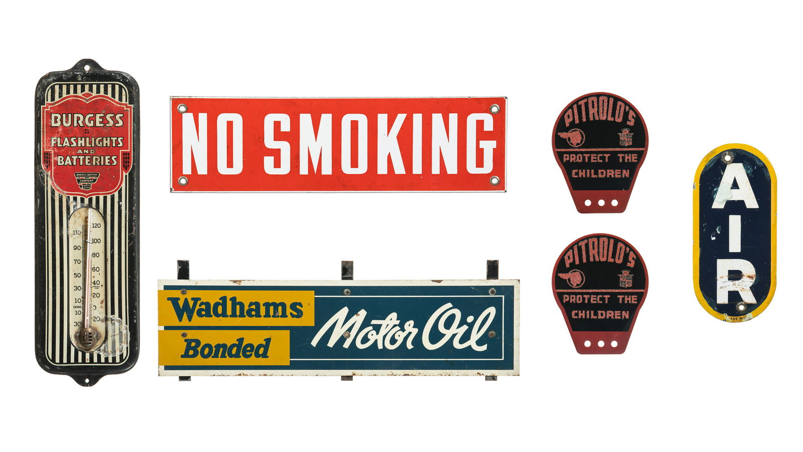 Lot Of 6 Small Signs & Thermometer Wadhams Sunoco (1 of 3)