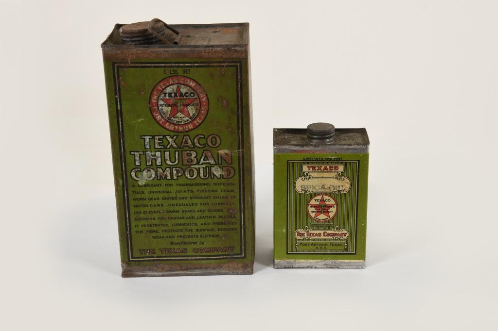 Pair Of Early Texaco Port Arthur Cans (1 of 2)