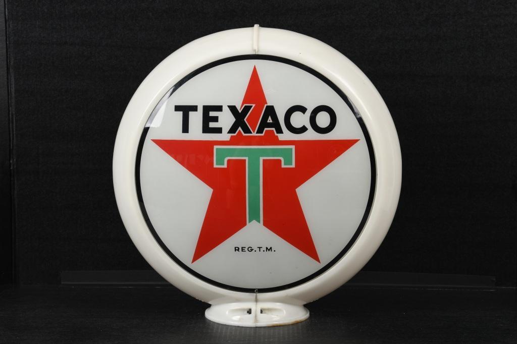 Texaco White T 13.5" Gas Pump Globe (1 of 2)