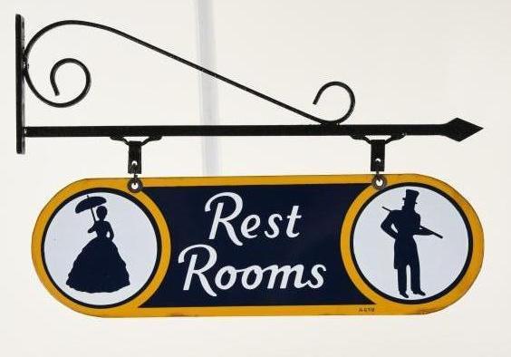Sunoco Rest Room Hanging Sign On Bracket (1 of 2)