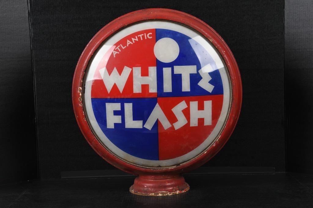 Atlantic White Flash Gas Pump Globe (1 of 2)