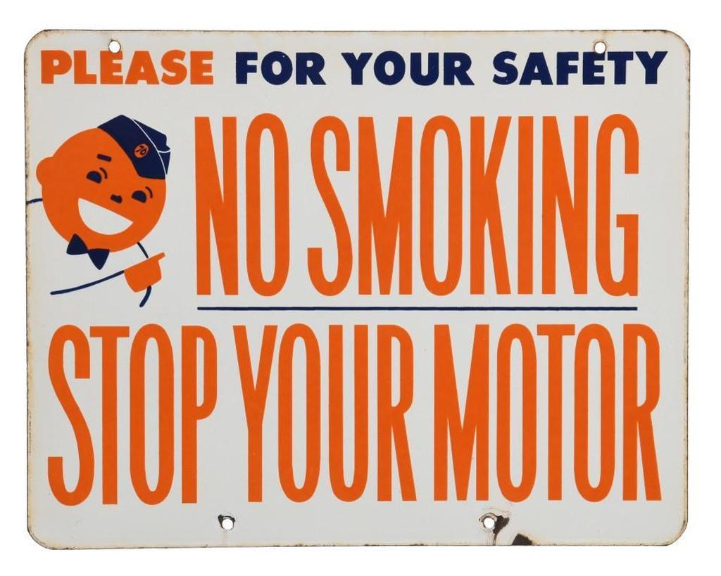 Union 76 No Smoking Stop Your Motor Sign (1 of 2)