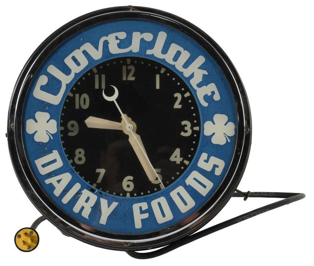 Cloverlake Dairy Foods Neon Clock (1 of 3)
