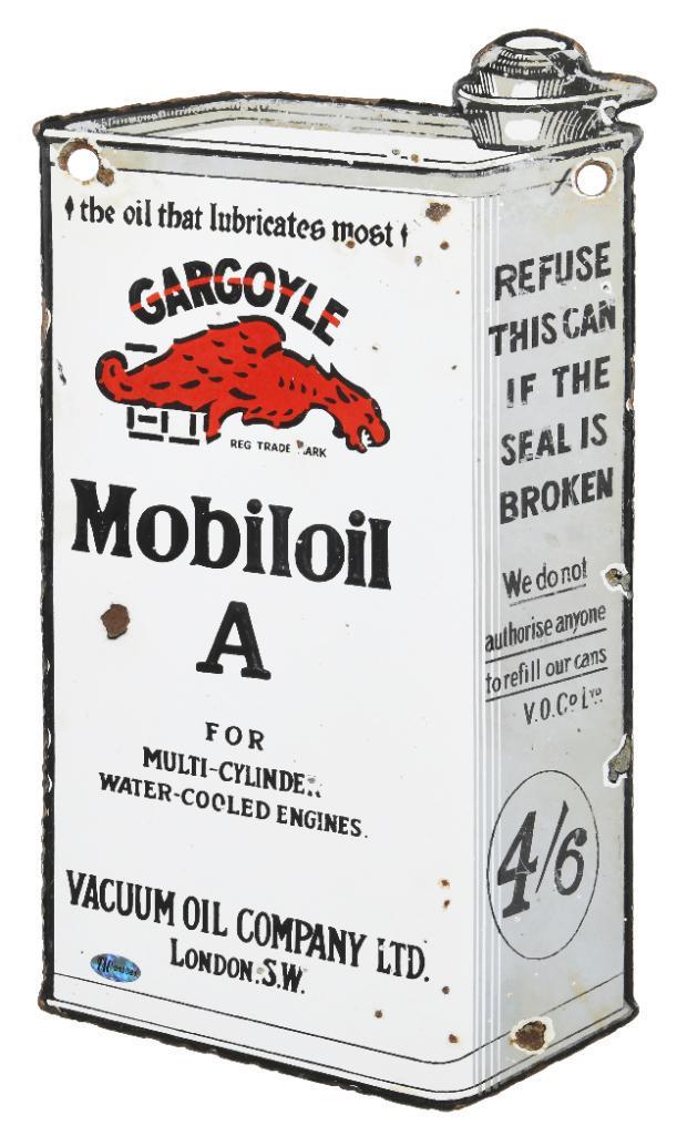Mobiloil Gargoyle A Diecut Hanging Oil Can Sign (1 of 2)