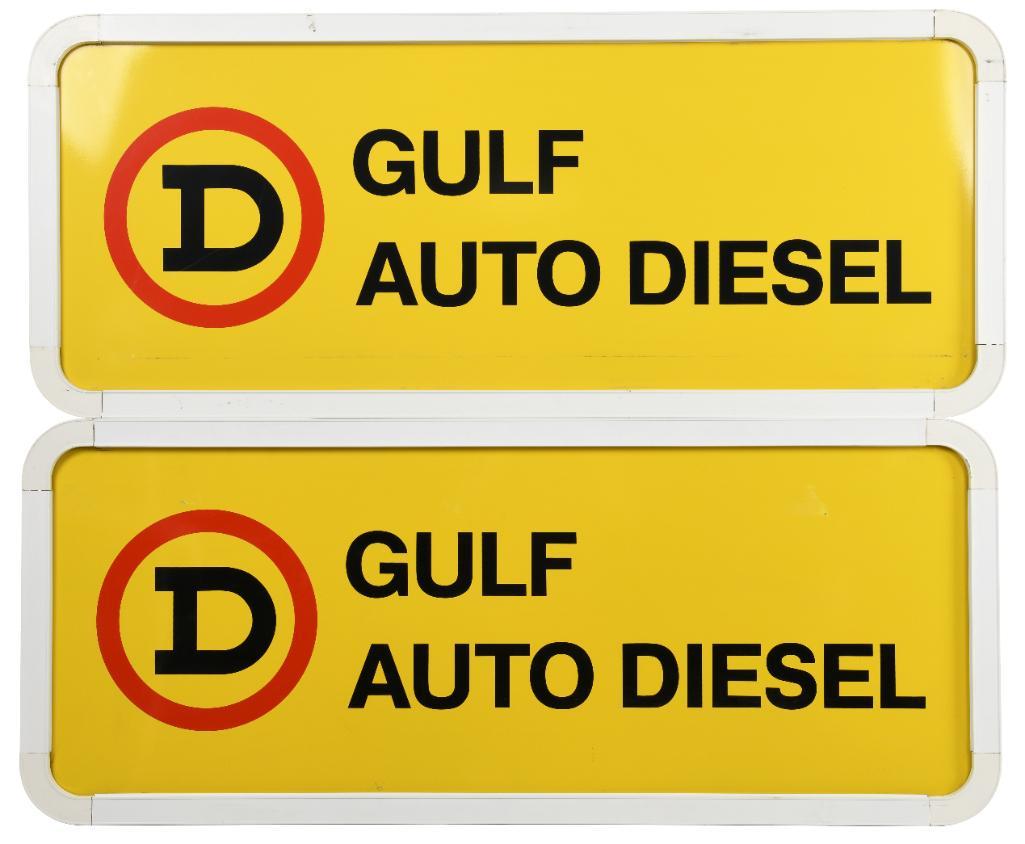 Lot Of 2 Gulf Auto Diesel Signs (1 of 2)