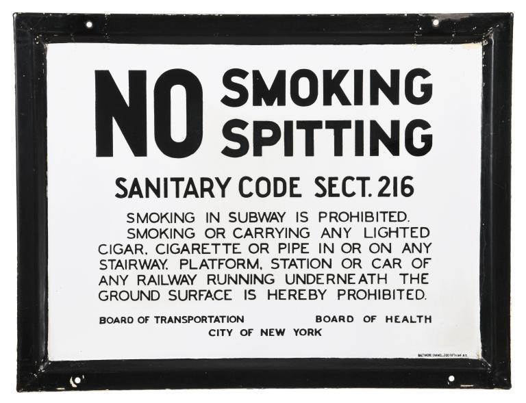 Early No Smoking & Spitting Sign (1 of 2)