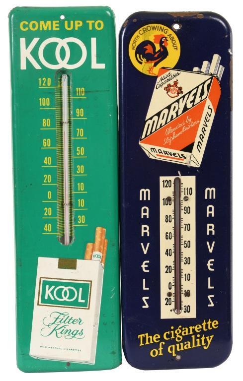 Lot Of 2 Cigarette Thermometers Kool & Marvels (1 of 2)