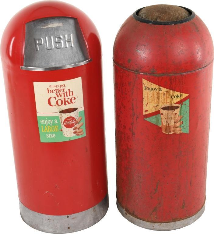 Pair Of Coca Cola Trash Cans (1 of 2)