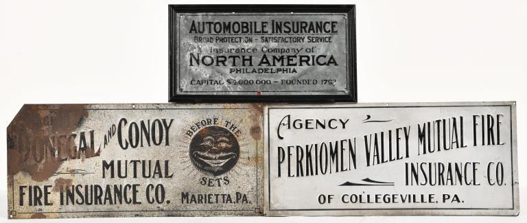 3 COLLECTIBLE METAL INSURANCE SIGNS (1 of 7)