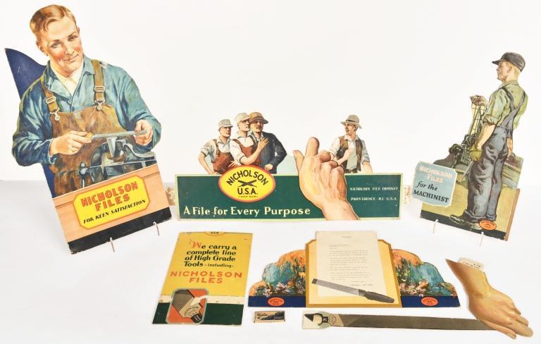 VINTAGE NICHOLSON FILES FOR MACHINIST STORE DISPLAY (1 of 2)