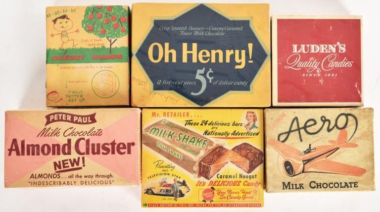 6 VINTAGE CANDY BOXES (1 of 2)