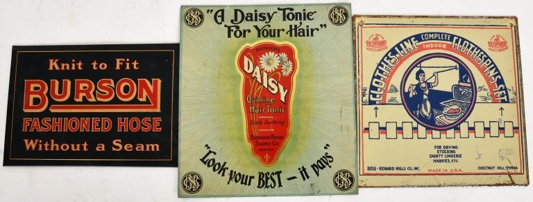 LOT OF 3 ADVERTISING SIGNS (1 of 2)
