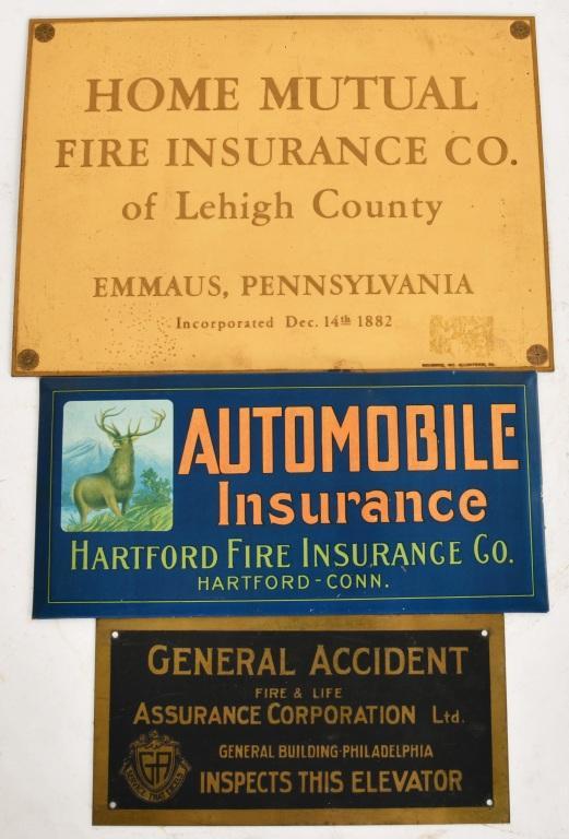 3 COLLECTIBLE METAL INSURANCE SIGNS (1 of 2)