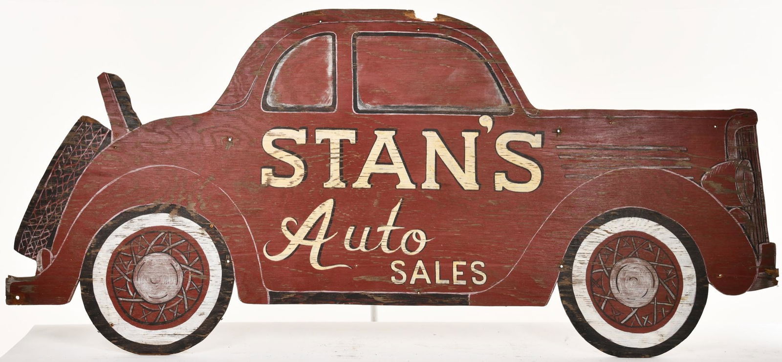 STANS AUTO SALES WOOD SIGN (1 of 2)