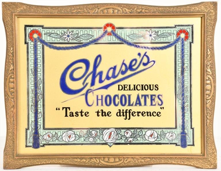 CHASE CHOCOLATES REVERSE PAINTED MIRROR (1 of 2)