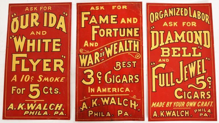 3 COLLECTIBLE SIGNS